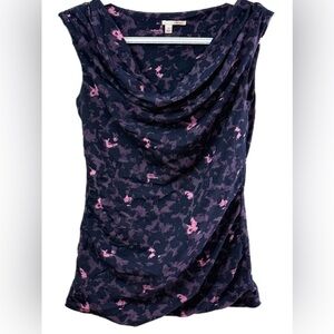 Halogen Black and Pink Floral Tank Top